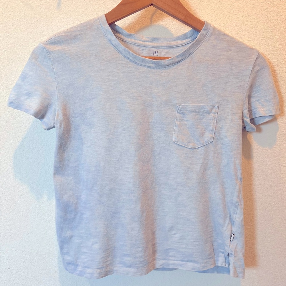 *FREEBIE* Gap Sky Blue Organic Cotton T-Shirt Girls Size L 10